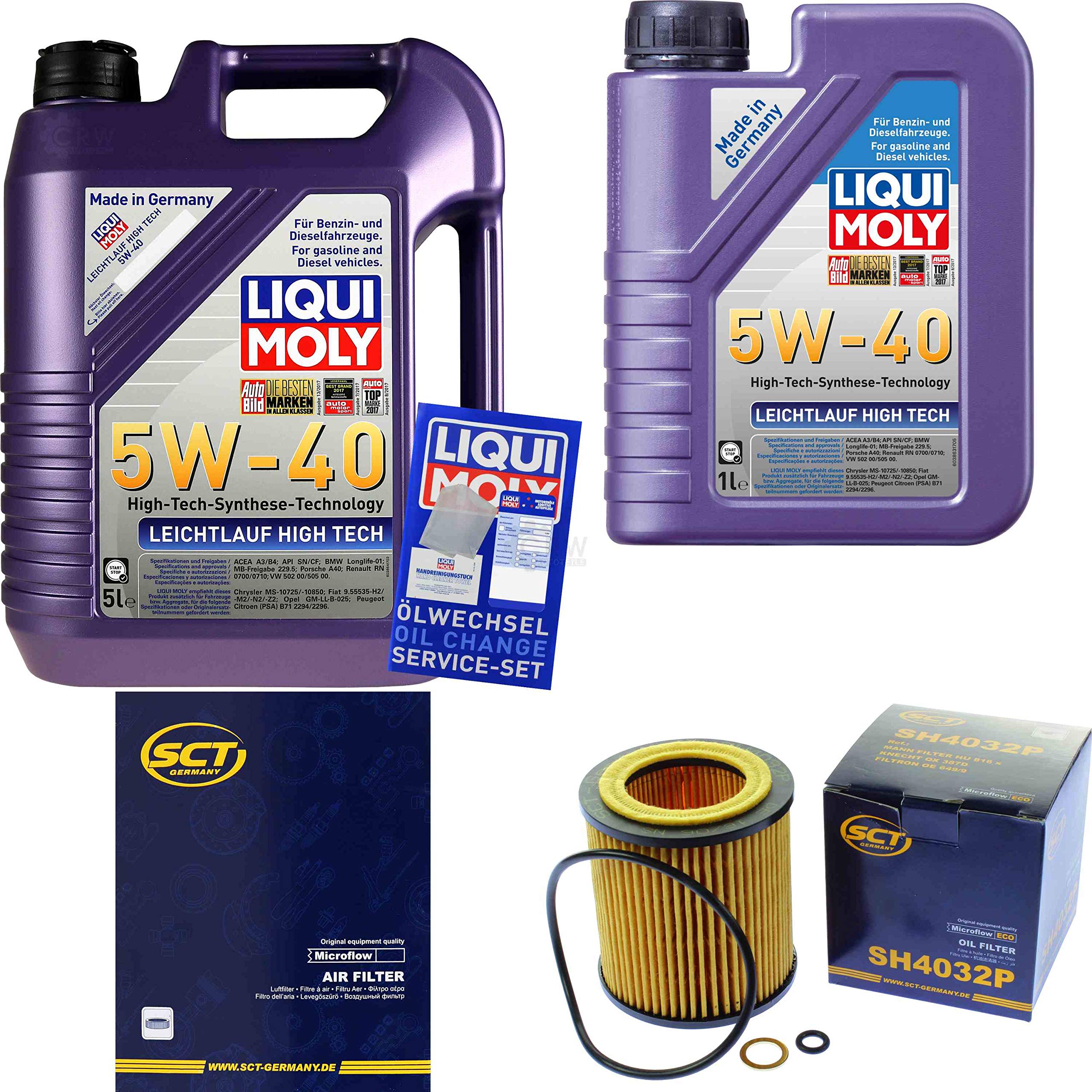 Set di filtri, 6 litri, olio motore ad alta tecnologia, 5 W-40 SCT Germany