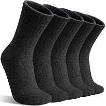 5 Pairs Womens Merino Wool Socks Hiking Warm Winter Thick Thermal Crew Cozy Cabin Ladies Gift Comfy Boot Work Socks