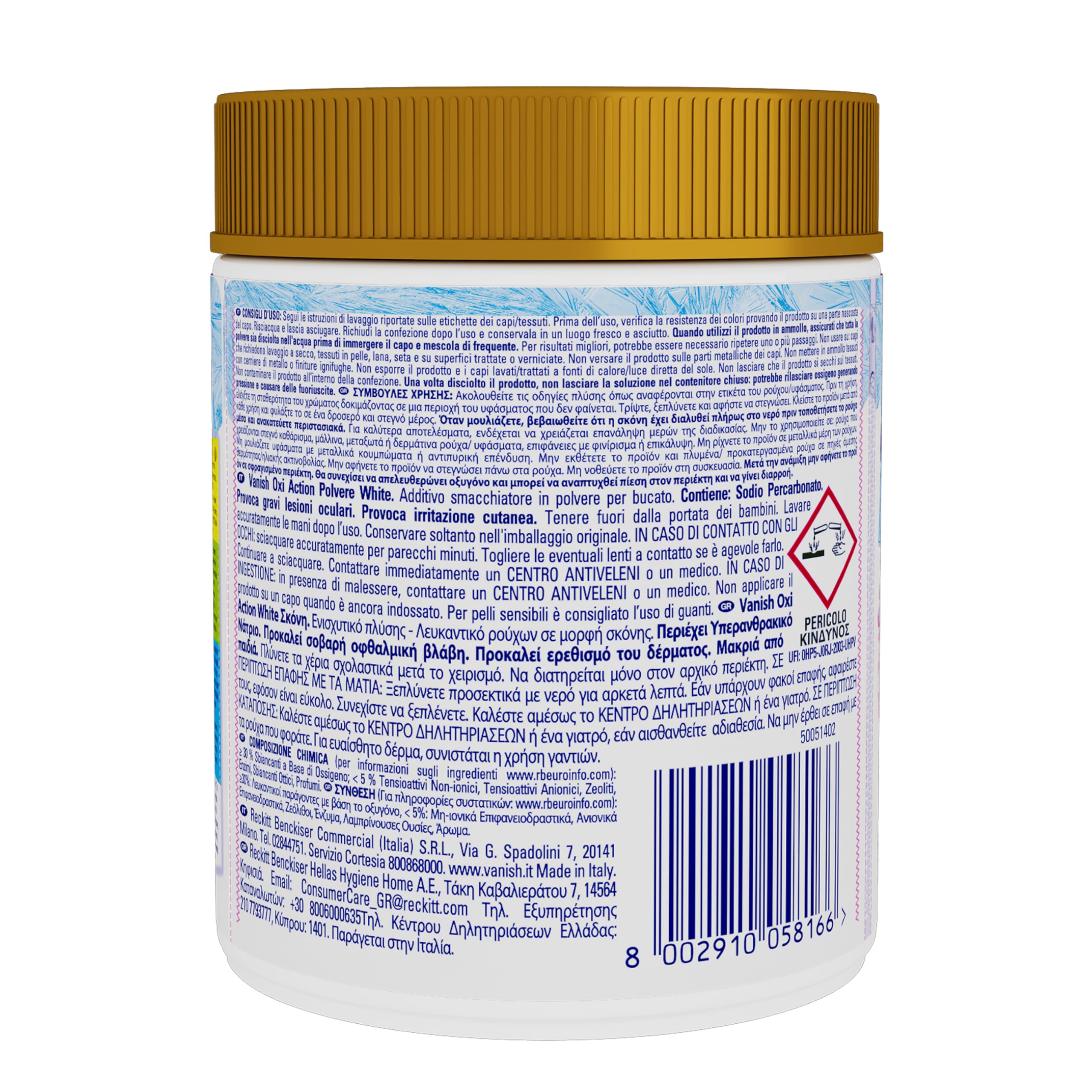 Vanish Oxi Action Multipower Polvere Bianco Splendente, Smacchiatore per Capi Bianchi, 1 Confezione da 500 g per Bucato, Additivo Lavatrice Multiazione senza Candeggina