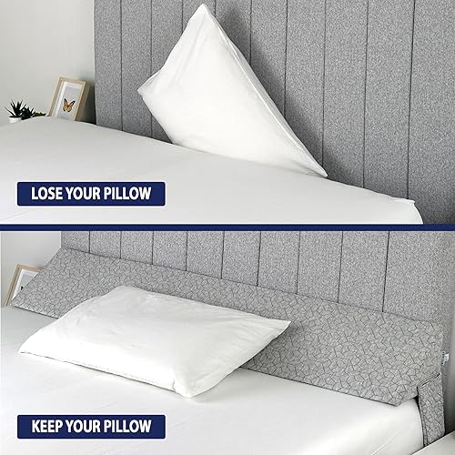 Miniatura 2 de Almohada de cuña de cama triangular XL para espacio de cabecero (0-10 pulgadas), relleno de huecos de cama tamaño King - Almohada para cabecero