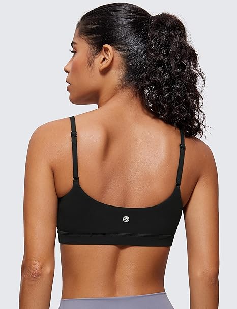 CRZ YOGA Womens Butterluxe Adjustable Spaghetti Strap Sports Bra
