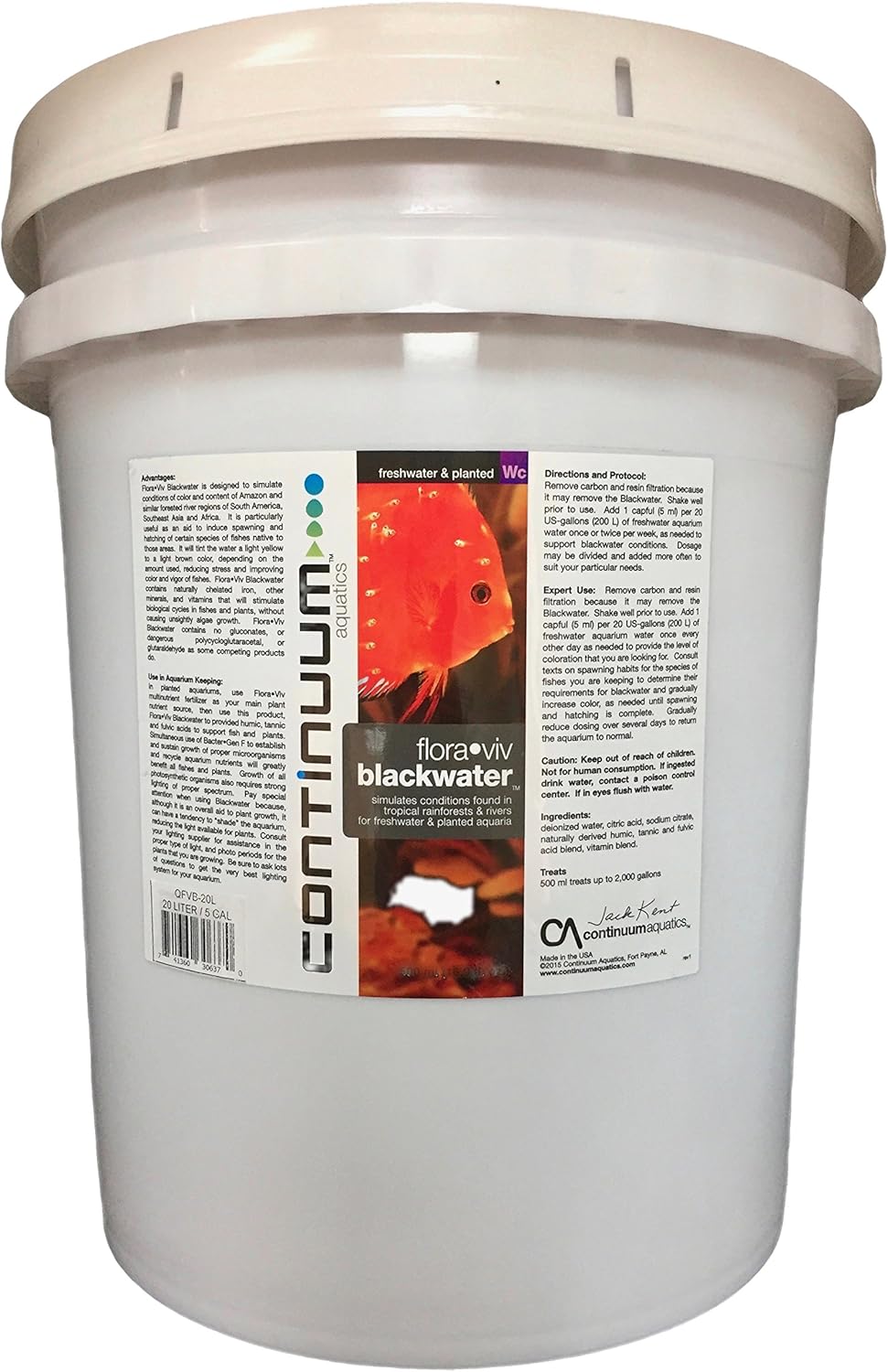 Continuum Aquatics Flora-Viv Blackwater - Water Conditioner That Simulates Conditions Found in Tropical Rainforests & Rivers for Freshwater & Planted Aquarium, 2L, Model Number: QFVB2L