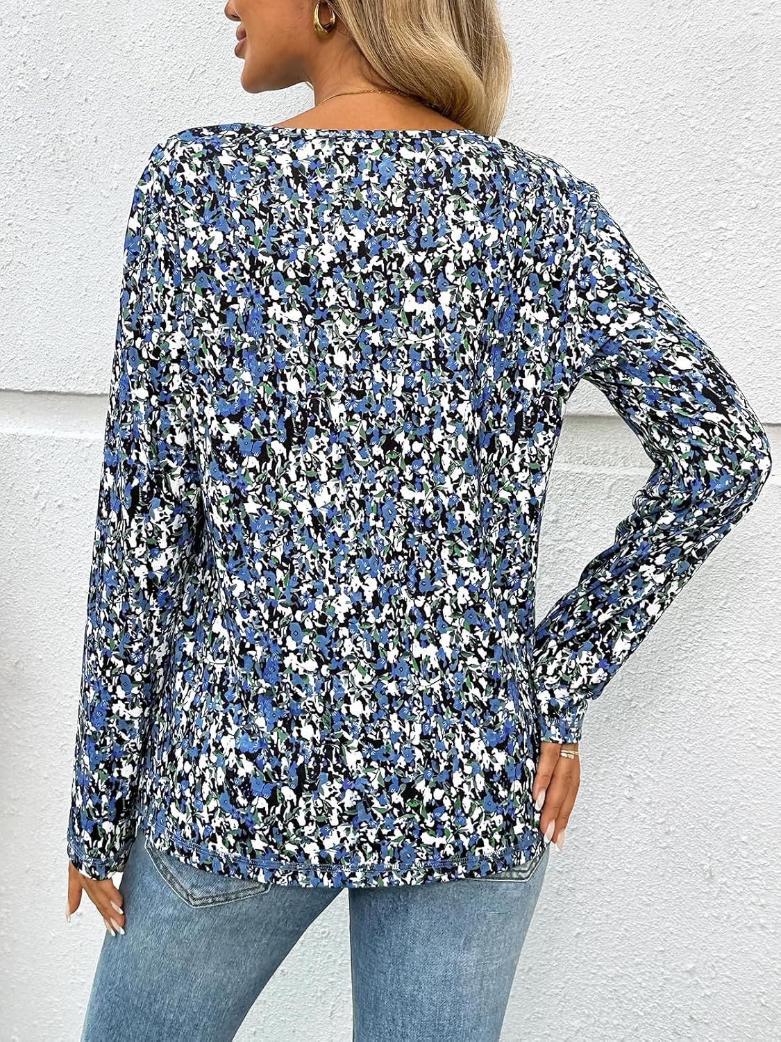 Dealmore Long Sleeve Shirts for Women Tops Spring Teacher Outfits T Shirt V Neck Top Colorful Basic Tees Tshirt Blouses - Image 4