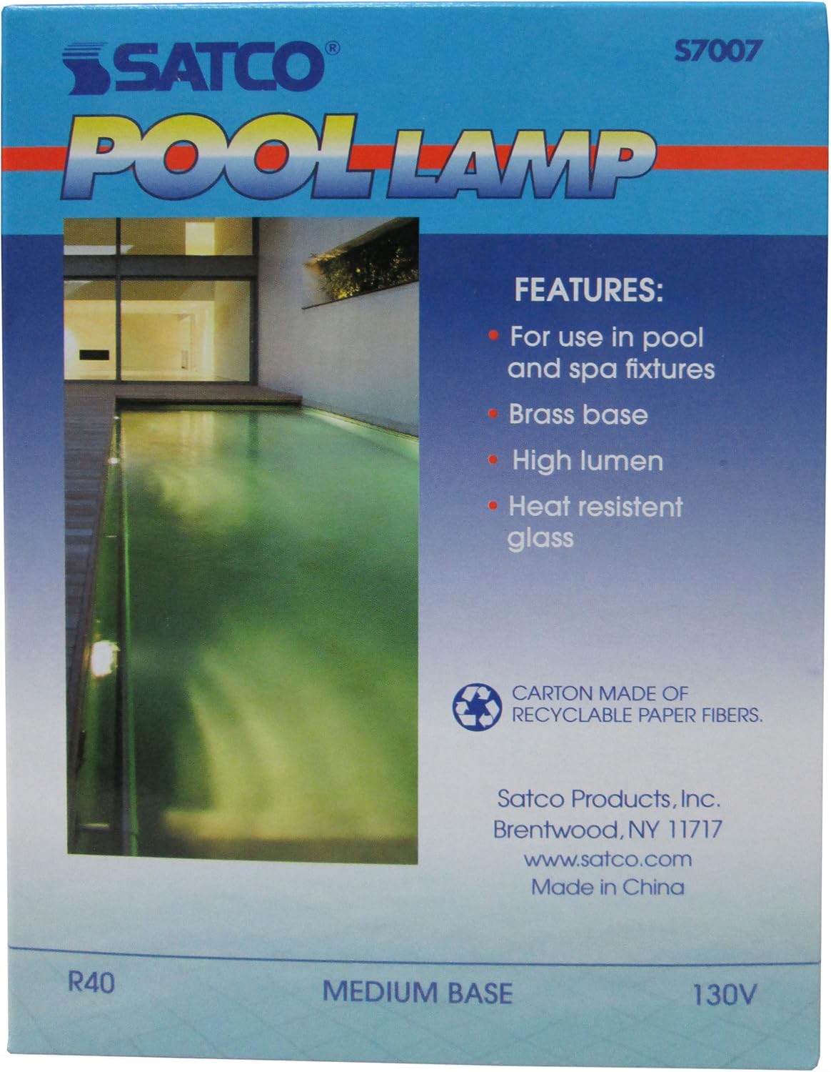 Satco 7007 Pool And Spa Bulb 500W 130V, Frosted