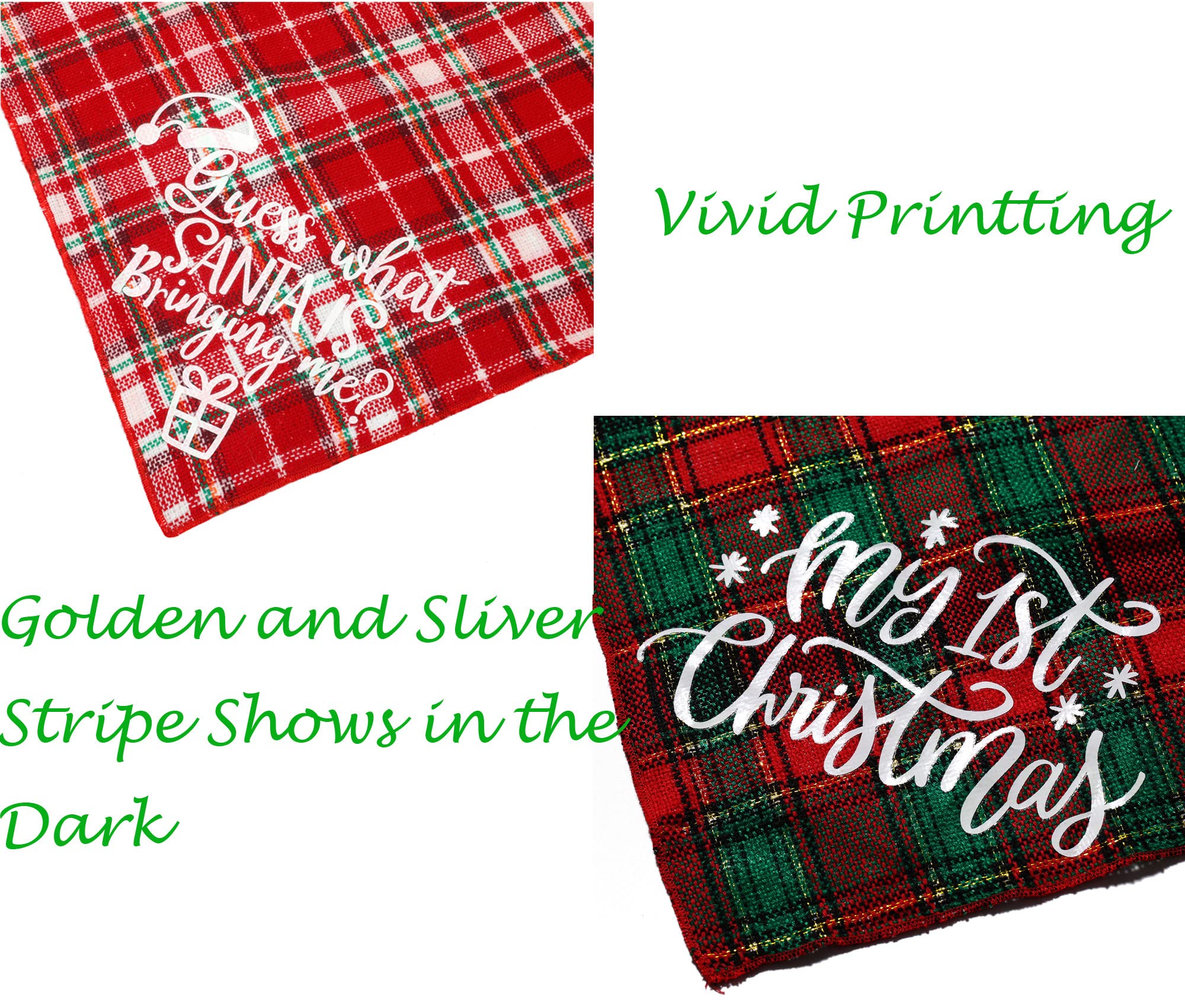 Bandana de Navidad para perros, paquete de 2 pañuelos a cuadros para perros para vacaciones de Navidad