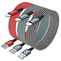 NIBIKIA Cavo iPhone (3Pezzi,  2M+2M+2M) Certificato MFi Cavo Lightning Carica Rapida Nylon Caricatore iPhone per iPhone 14 13 12 11 X 8 7 6 5