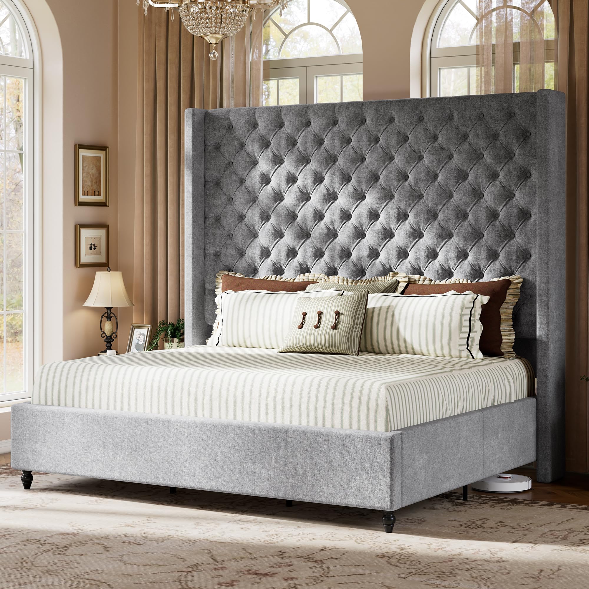 Jocisland Cal King 65 Inch Wingback Bed