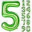 40 Inch green Large Numbers 0-9 Birthday Party Decorations Helium Foil Mylar Big Number Balloon Digital 5