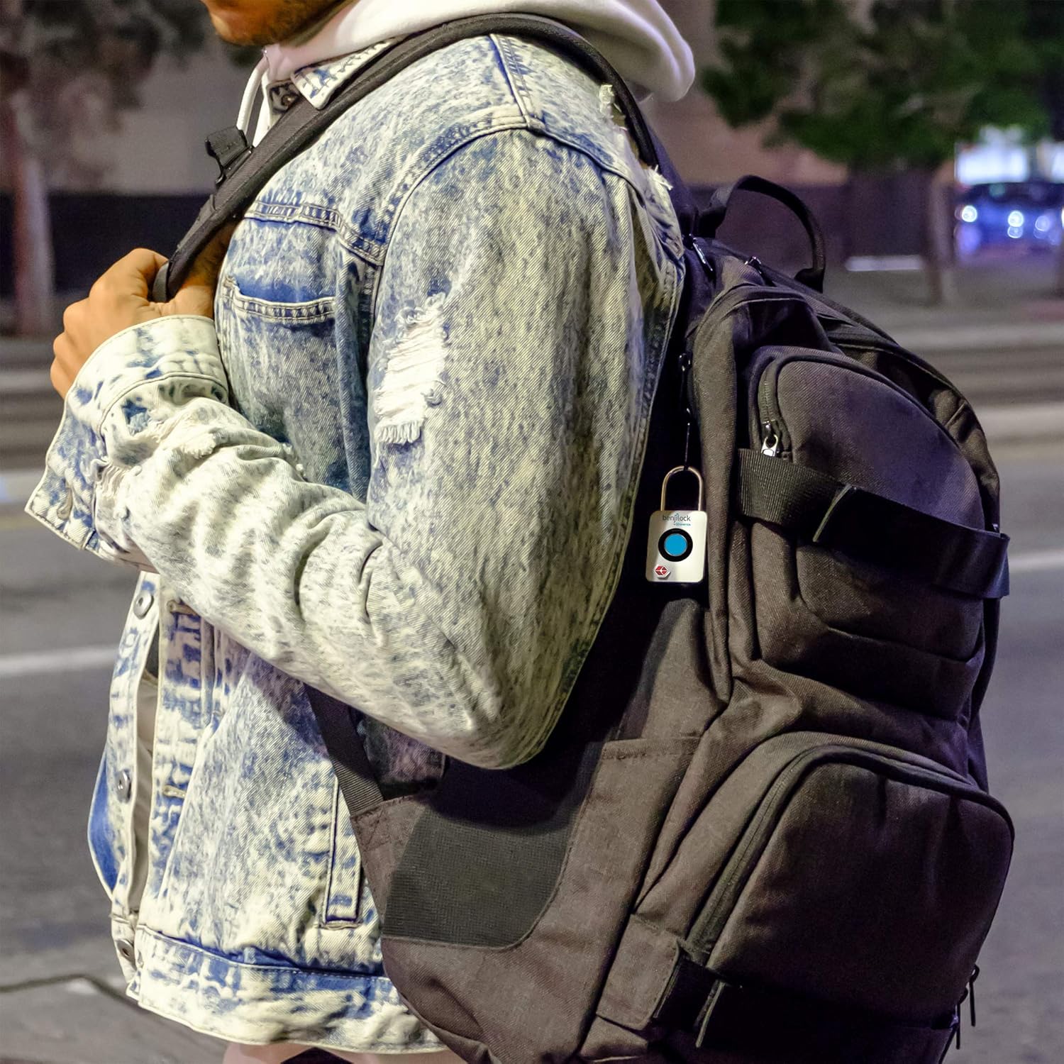 BENJILOCK BY HAMPTON TSA-Approved Fingerprint Padlock (White)