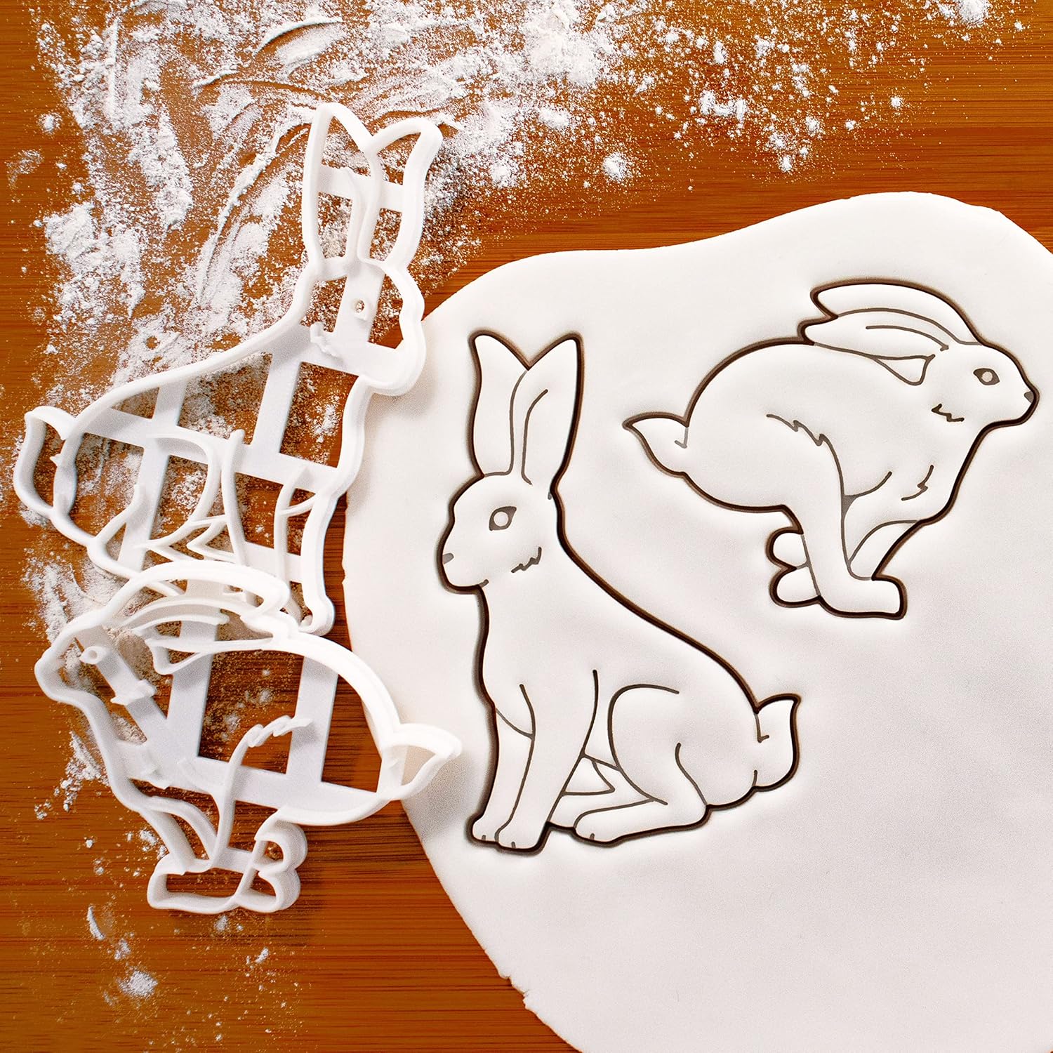 Set of 2 Hare Cookie Cutters (Hare Portrait and Hare Running), 2 pieces - Bakerlogy