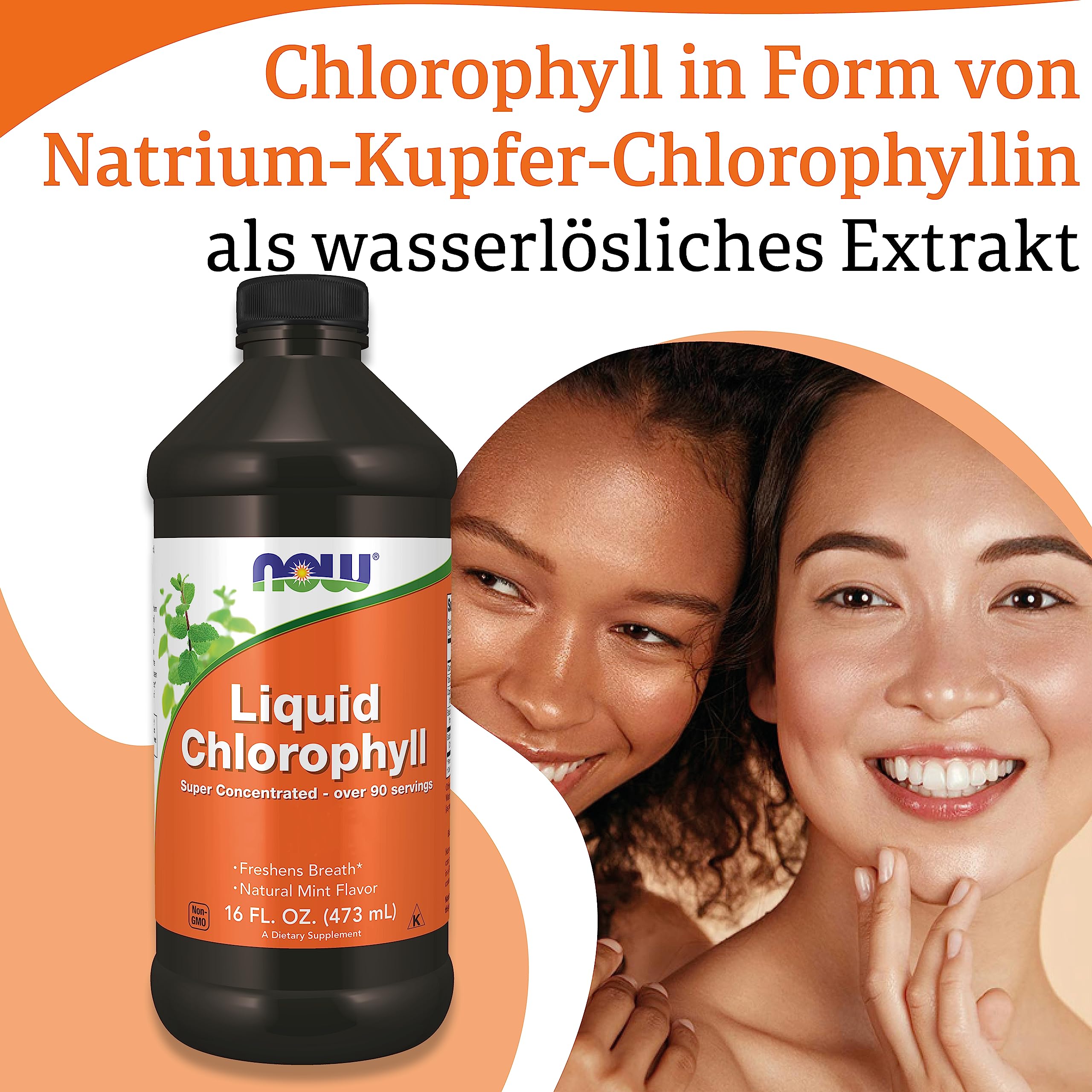 Now Foods, Liquid Chlorophyll, Minz-Geschmack, 473ml veganes flüssiges Chlorophyll, Laborgeprüft, Glutenfrei, Sojafrei, Vegetarisch
