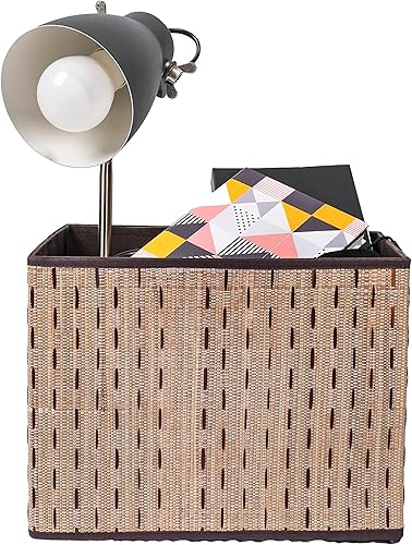 Miniatura 1 de Vintiquewise Caja de almacenamiento decorativa plegable beige para sala de estar, dormitorio, comedor, sala de juegos u oficina