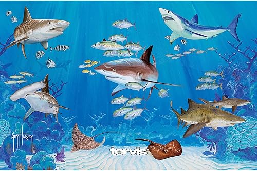 Miniatura 2 de Tervis Vaso aislado Triple Walled Guy Harvey mantiene las bebidas frías y calientes, 30 onzas, acero inoxidable, collage de tiburones