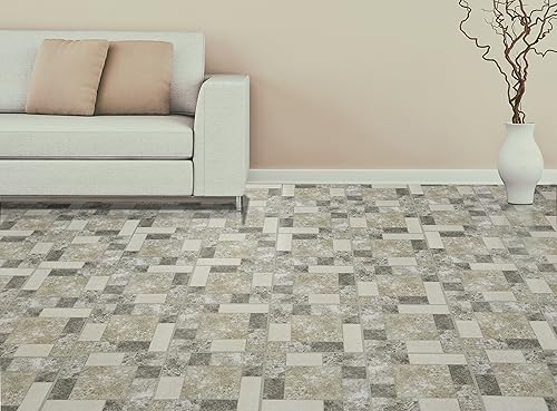 Miniatura 9 de Achim - Azulejos de vinilo Home Decor Nexus, autoadhesivos, de 30,5 cm, 20 azulejos de 30,5 x 30,5cm, patrón de bloques de mármol, suelo de