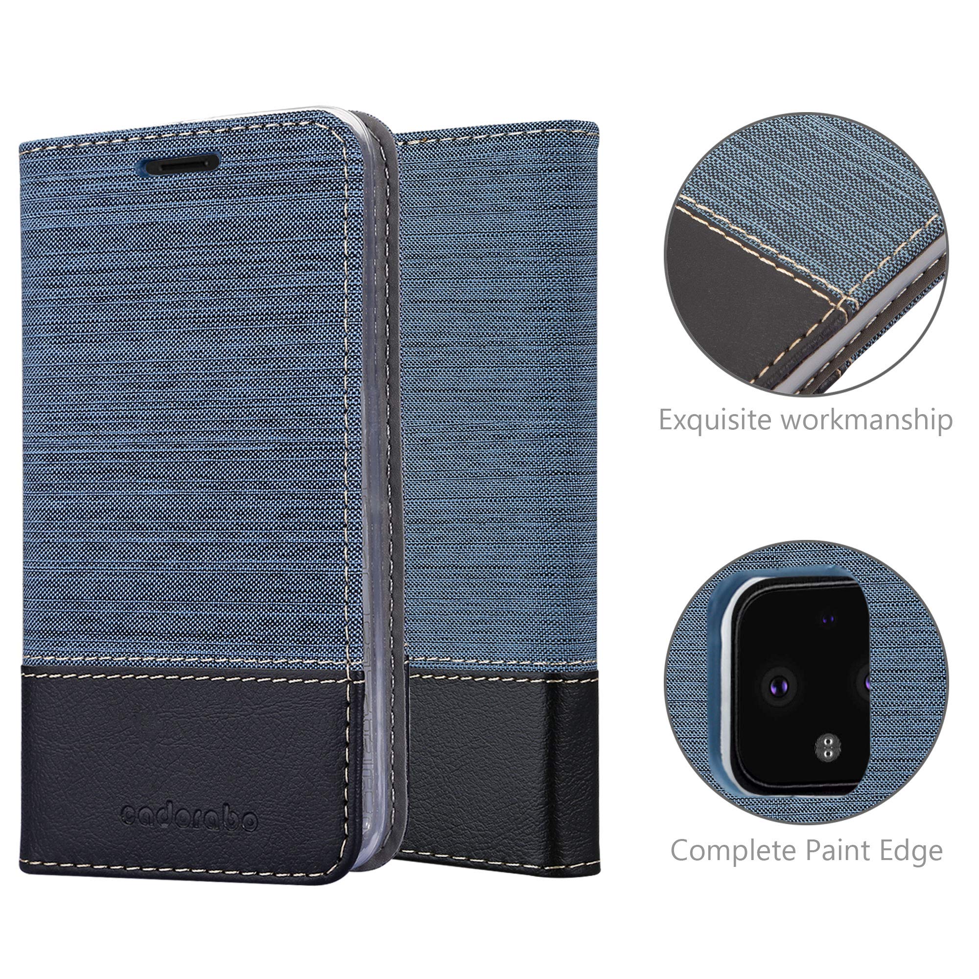 Cadorabo Custodia Libro Per Google Pixel 5 XL – Portafoglio Con Tasche, Blu Scuro/Nero, Chiusura Magnetica - 3