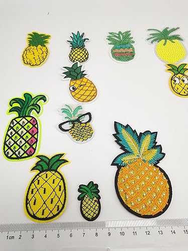 Miniatura 3 de Libiline Parche bordado de piña para coserplanchar en el parche para ropa, vestido de planta, sombrero, jeans, flores de costura, apliques,