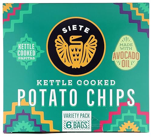 Miniatura 5 de Siete Family Foods Kettle Cooked Potato Chips Variety Pack 6Pk, 9 Oz