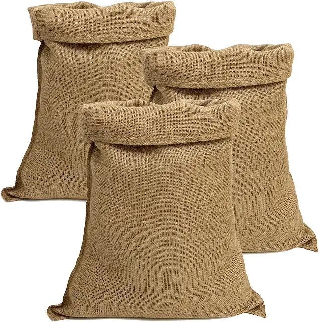Sacchi in Juta 80x50 cm - 3 unità Made in Italy per Giardinaggio e Arredamento