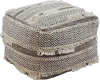 SARO LIFESTYLE Oliver Collection Textured Handwoven Floor Pouf, 20