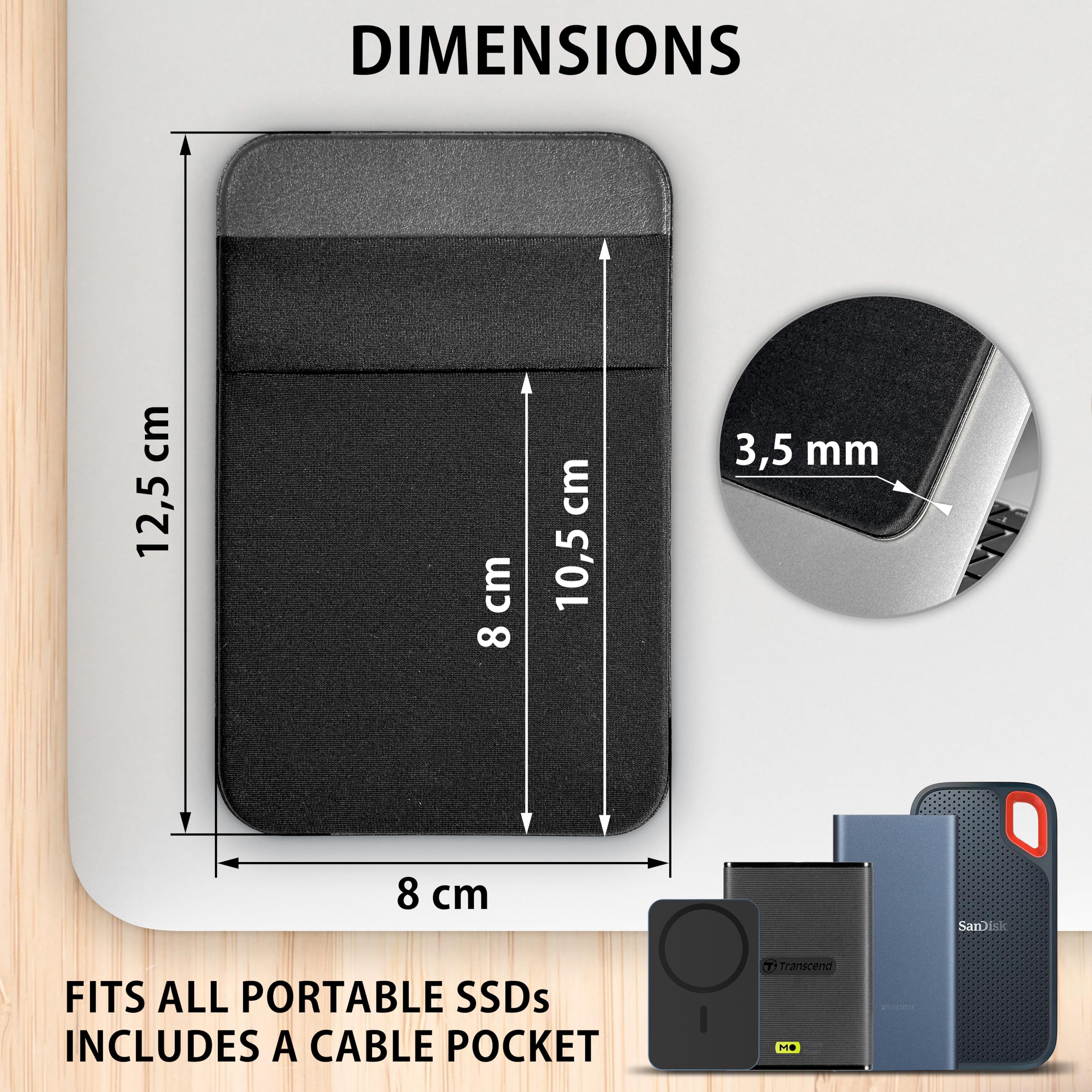 Le Noir - Pochette Portable Pour Disque Dur Externe De 2.5 Pouces, étui