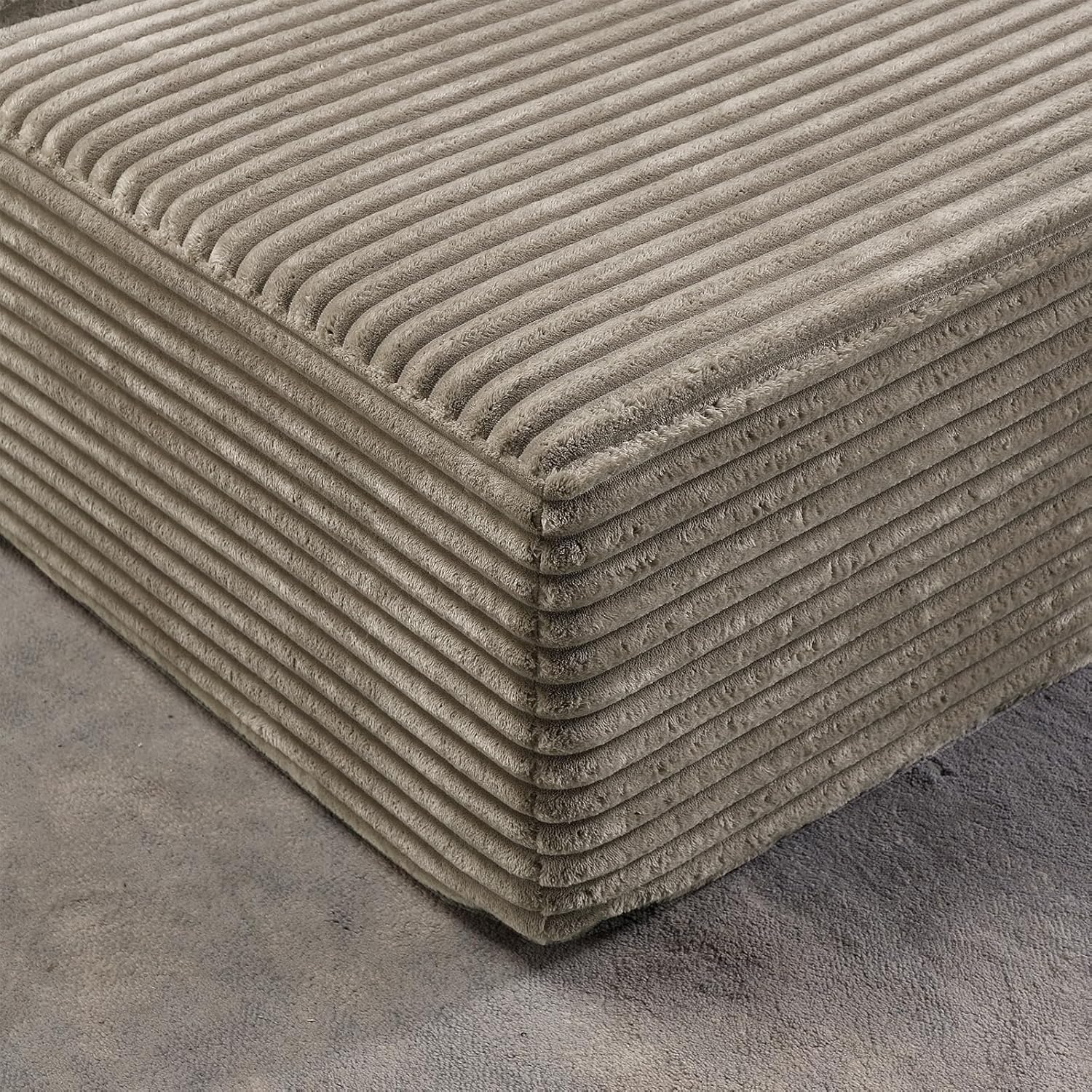 37.4" Corduroy Ottoman Seat Module for Modular Sectional Sofa, DIY L-Shaped & U-Shaped Plush Corduroy Sofa for Living Room, Camel
