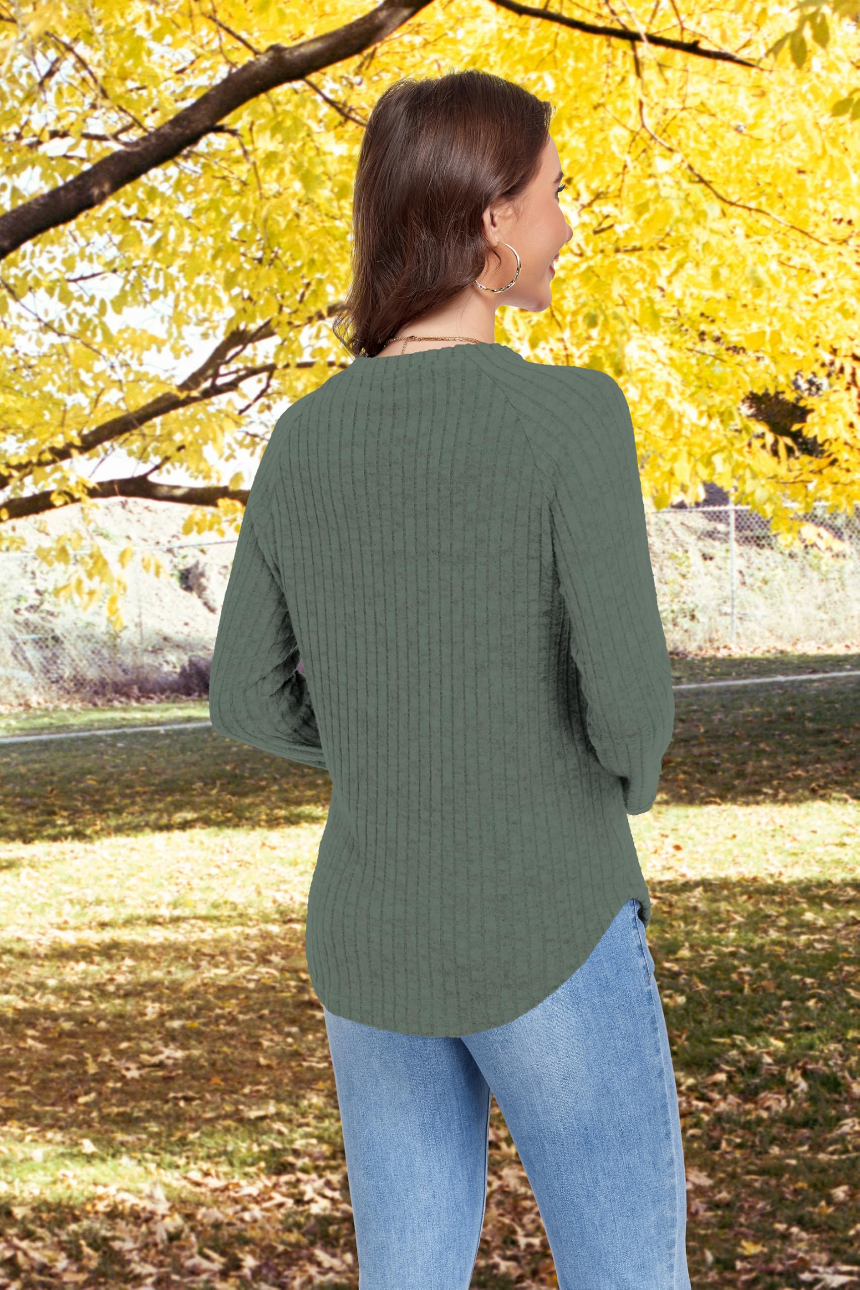 DUOEASE Jersey Mujer Invierno Otoño Cuello Crew Jerséis Elegante Color Sólido Top Mujer Manga Larga