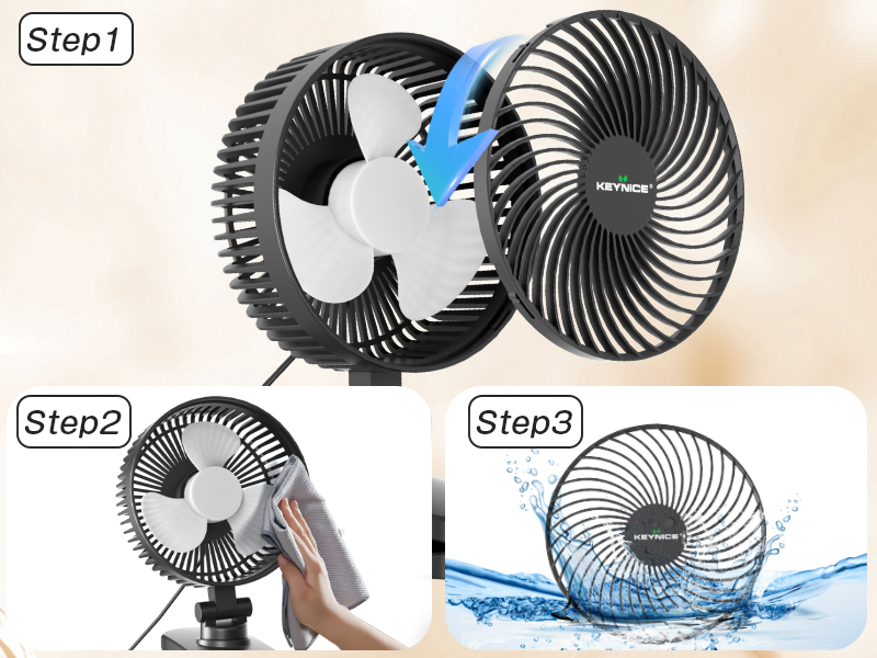 Amazon | KEYNICE クリップ扇風機 小型 USB給電式 DCモーター静音 360