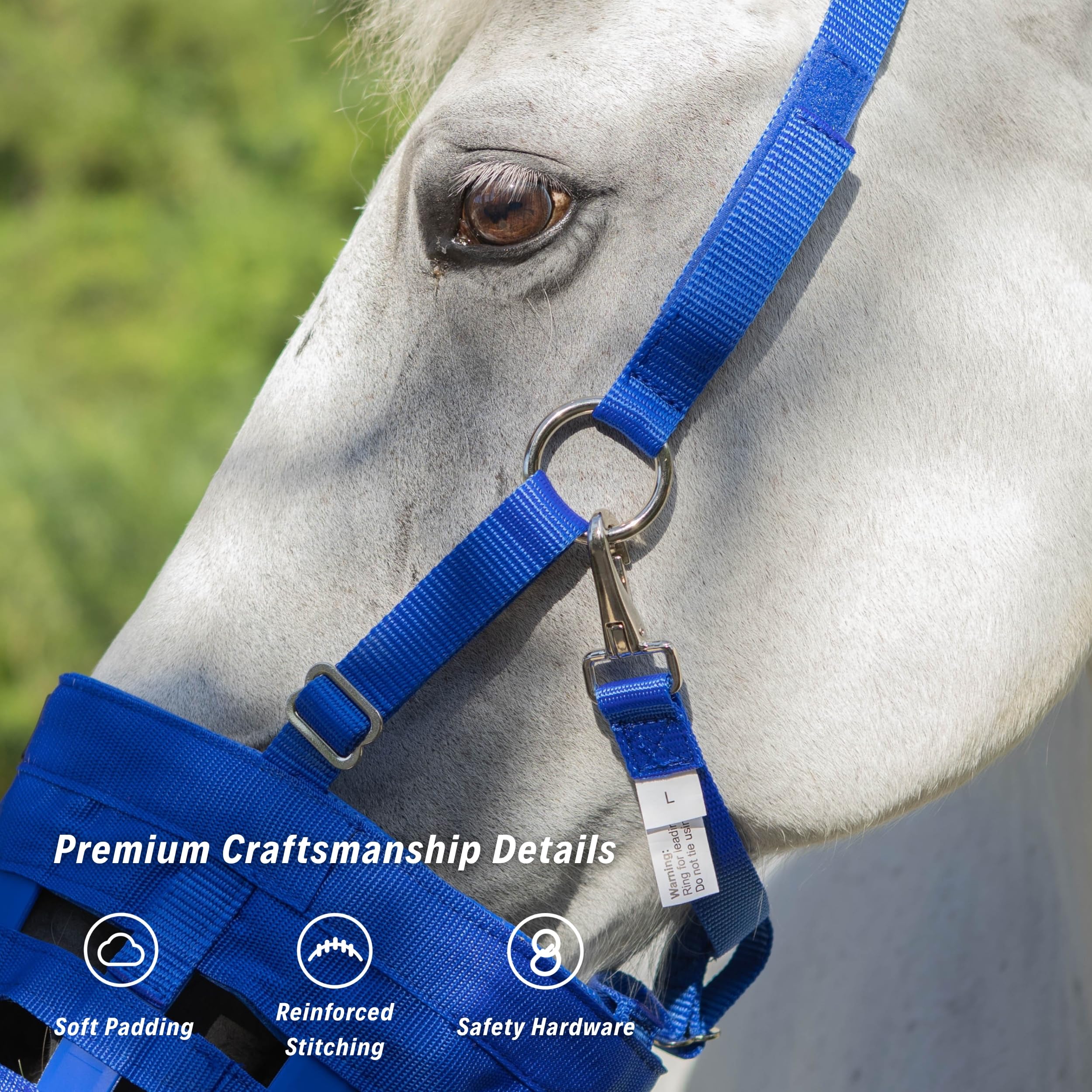 BARN & STABLE Maulkorb für Pferde, mit verstellbarem Halfter, leicht zu atmen, bequeme Passform, mit Schnallen und Riemen, verhindert Laminitis