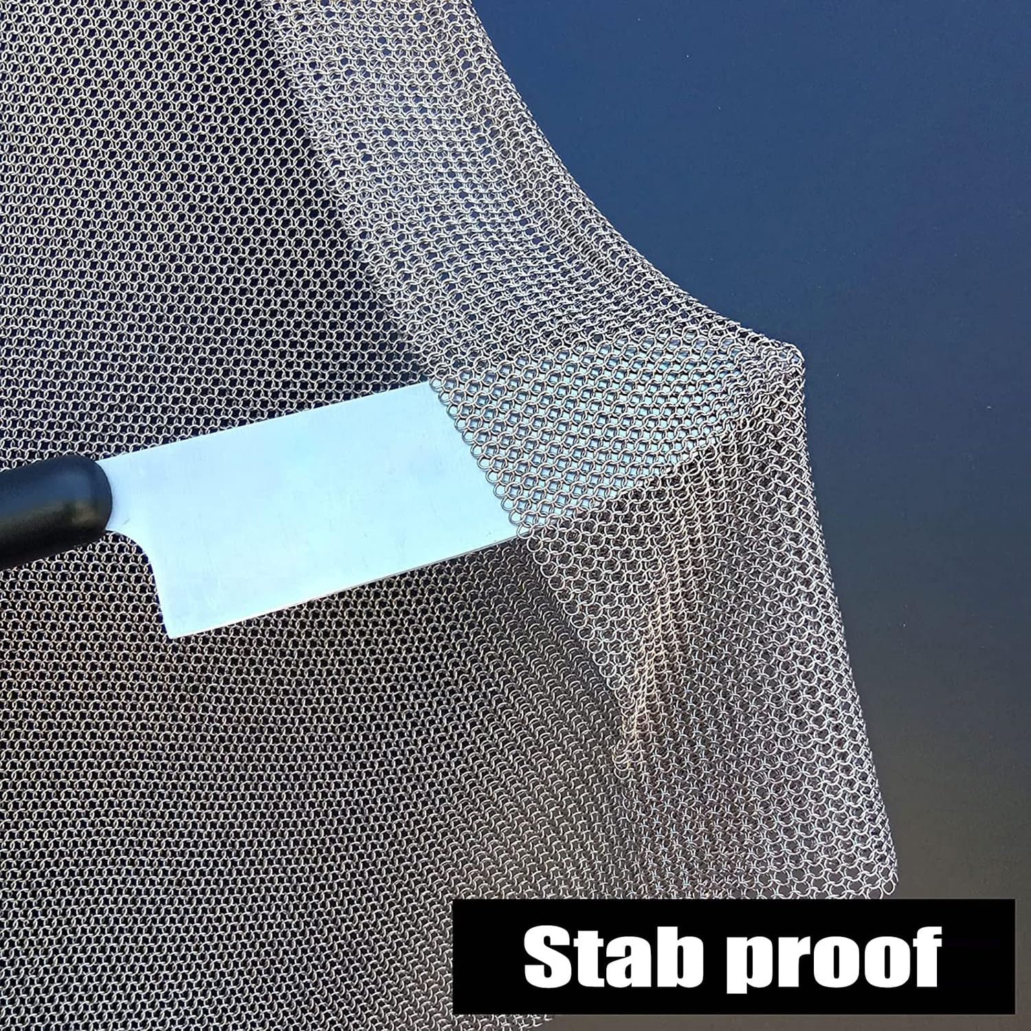 Schürze Kettenhemd-Schnittschutzschürze aus Edelstahl, Kochschürze mit Stichschutz, Sicherheits-Arbeitslatz mit verstellbaren Schultergurten Arbeitsschürze für Metzger & Werkarbeiten
