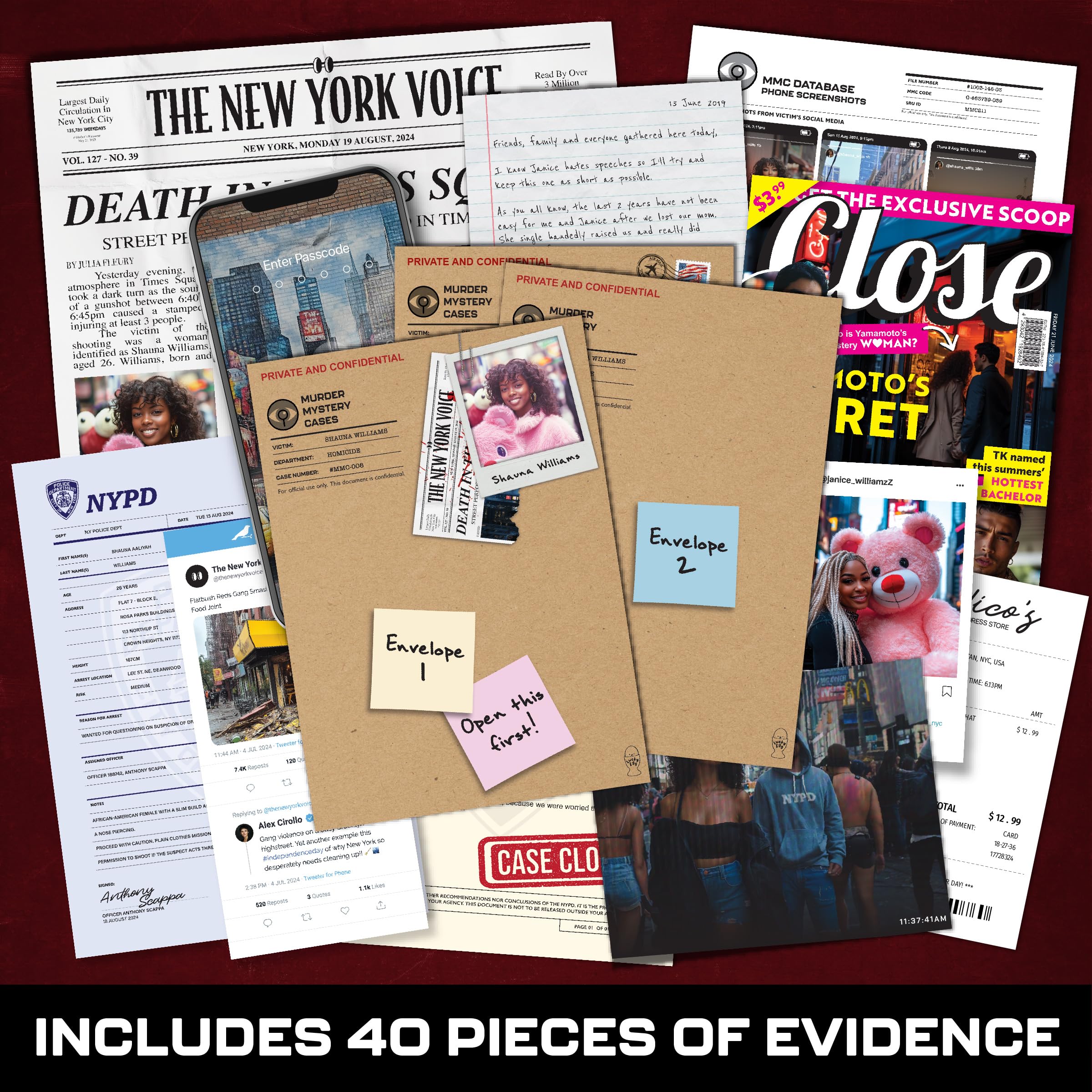 Lucky Egg MMC Death at Times Square, Thrilling Murder Mystery Case File in New York City, 40 Evidence Pieces - Image 3