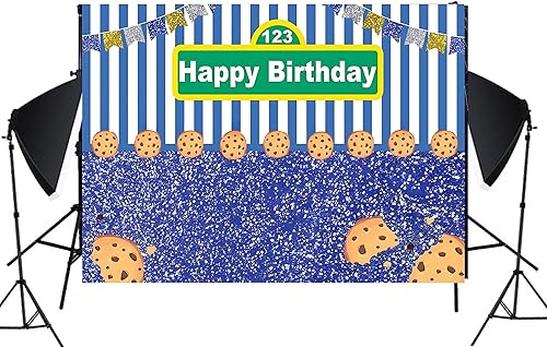 Miniatura 3 de Telón de fondo de fotografía de cumpleaños infantil con rayas azules y blancas 123 para fiesta de cumpleaños, decoración de retrato y fotografía,