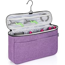 Travel Bag Compatible with Dyson Airwrap Styler Travel Storage Organizer with Hanging Hook for Hair Curler and Attachment with Multi-pockets, Gift for WomenPurple,Top Open Design