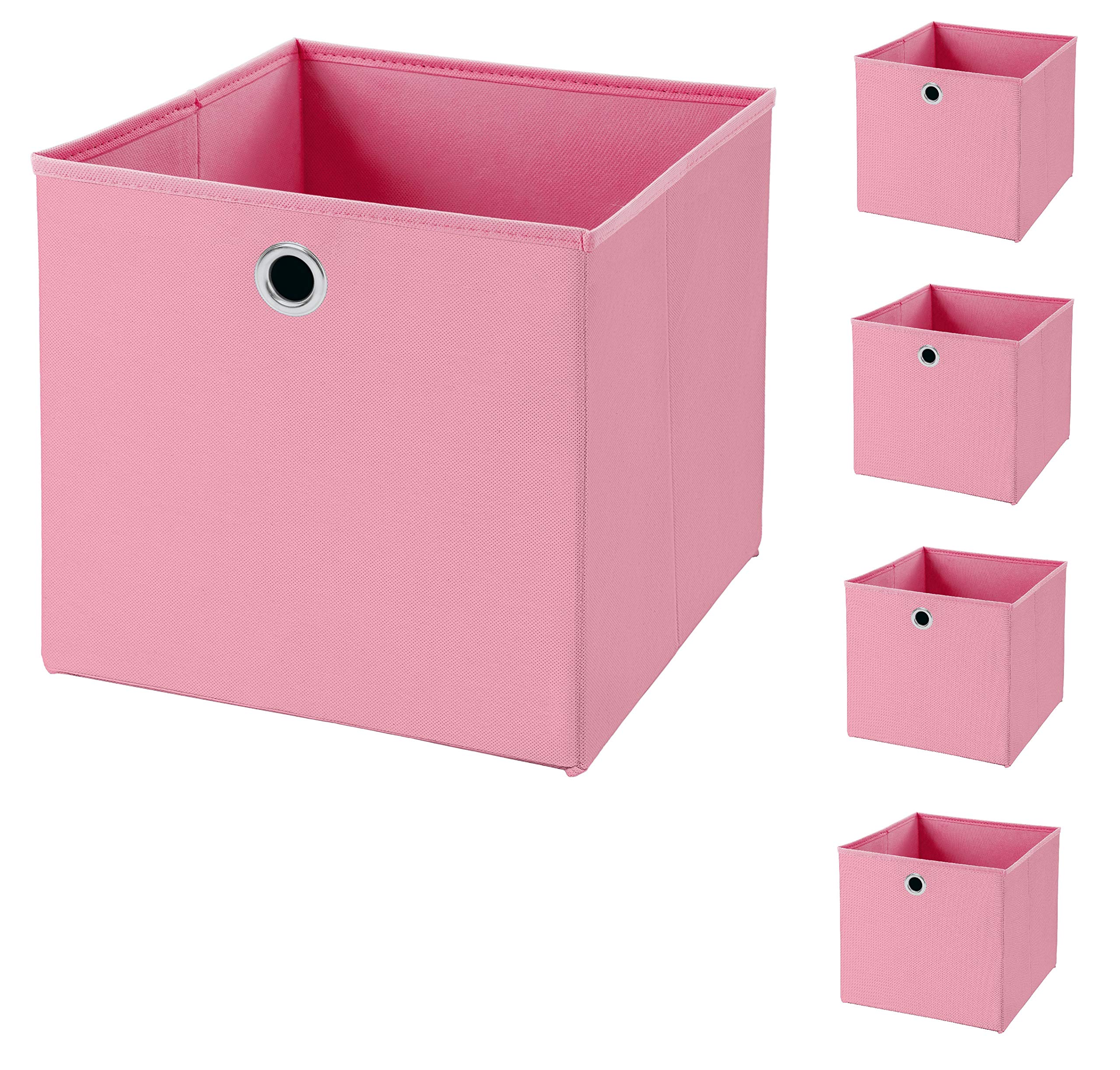 CM3 5 Stück Rosa Faltbox 33 x 33 x 33 cm Aufbewahrungsbox faltbar