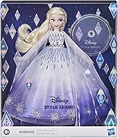Vista 3 de Disney Princess Style Series Holiday Elsa Doll, Fashion Doll Accessories, Collector Toy for Kids 6 and Up, White