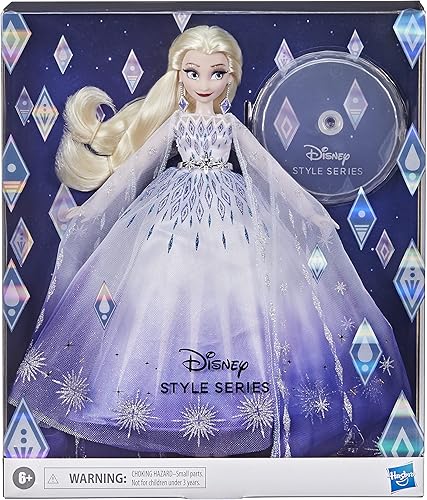 Miniatura 3 de Disney Princess Style Series - Muñeca Elsa navideña, accesorios de muñeca de moda, juguete de coleccionista para niños de 6 años en adelante, color