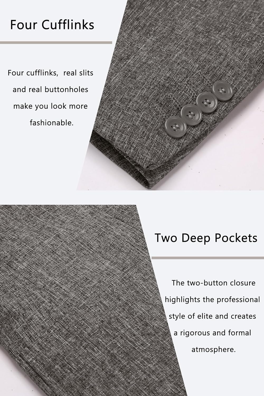 COOFANDY Men's Casual Blazer Slim Fit Sports Coat One Button Business Retro Suit Jackets for Wedding Party - Image 5