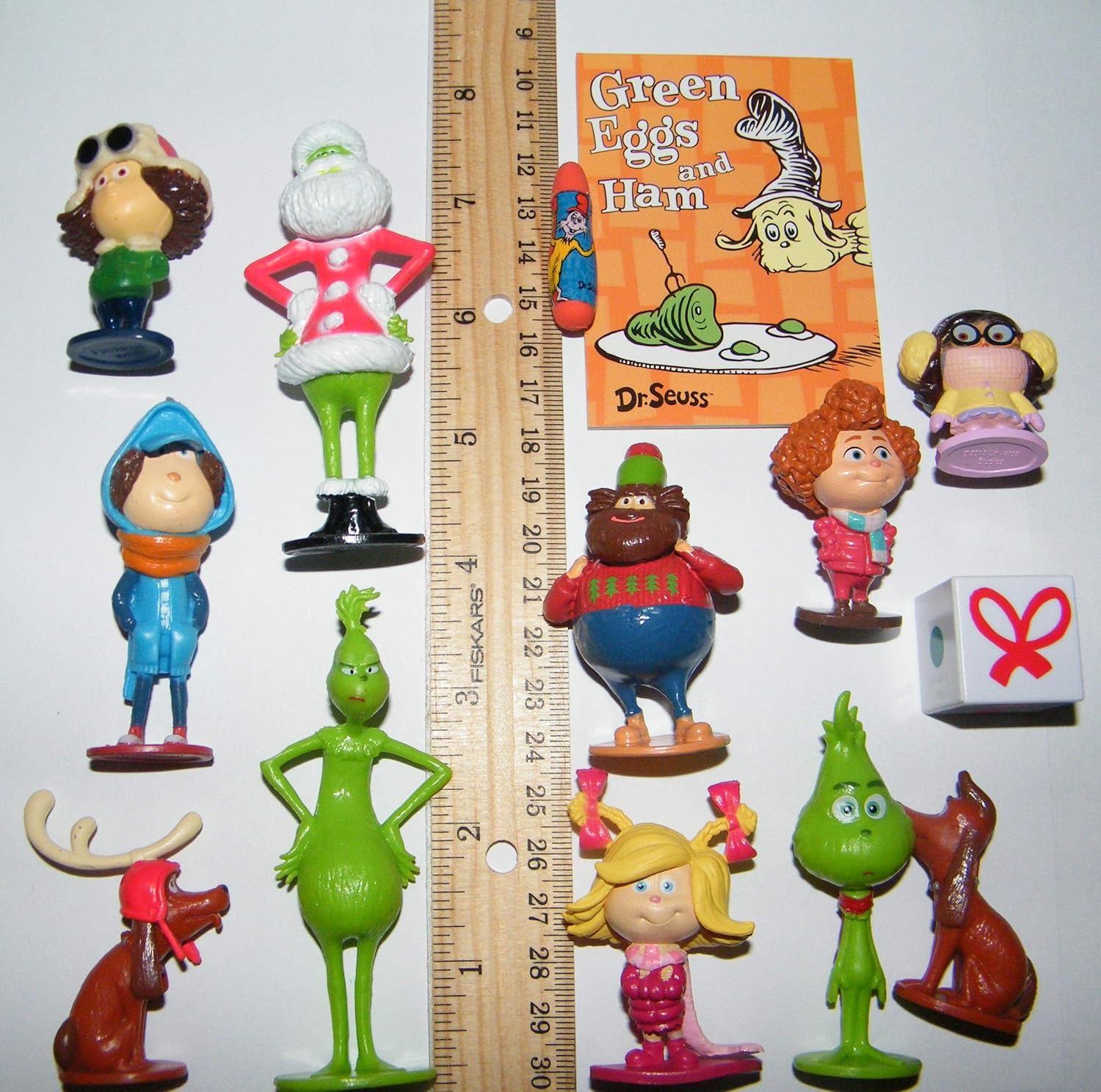 Weekly Top Sale HappiToys The Grinch Movie Quality Figure Toy Set of 14 with 12 Figures, Notebook and Eraser Featuring Classic and All New Characters Including Brinklebaum, Groopert and More!