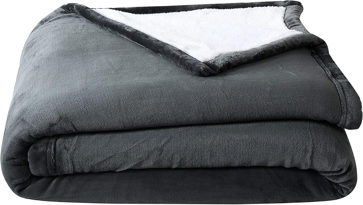 Chezmoi Collection Micromink Sherpa Reversible Throw Blanket (Twin, Gray)