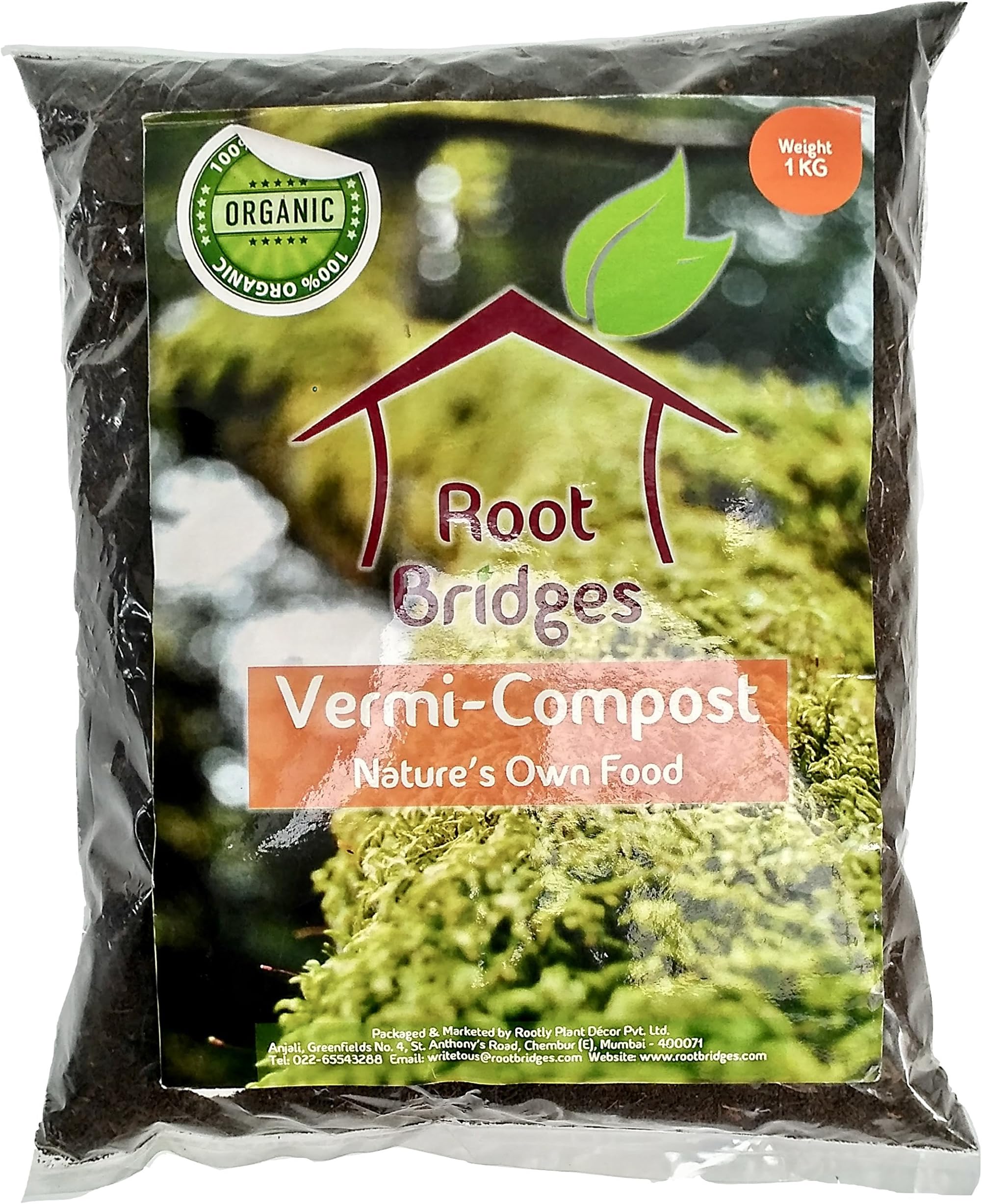 Root Bridges Plant Food 100% Organic Vermicompost (Black, 1 Kg)