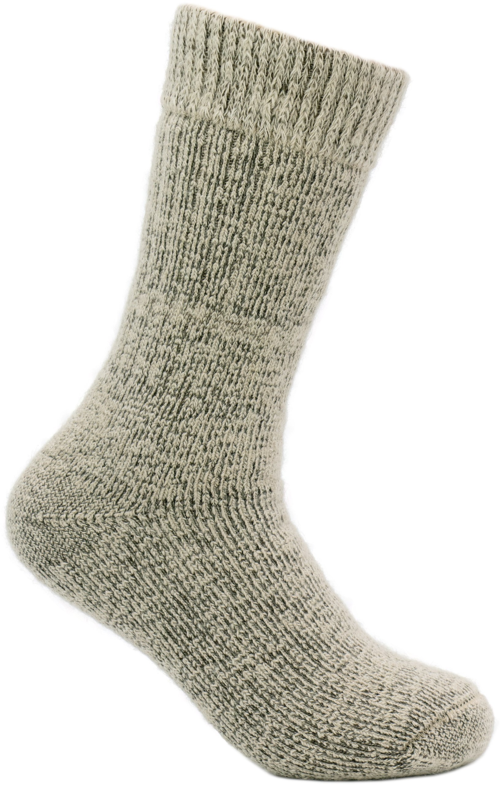 AndeanSun Ultra Thick High Performance Alpaca Socks Unisex - Boot, Beige Brown, Small