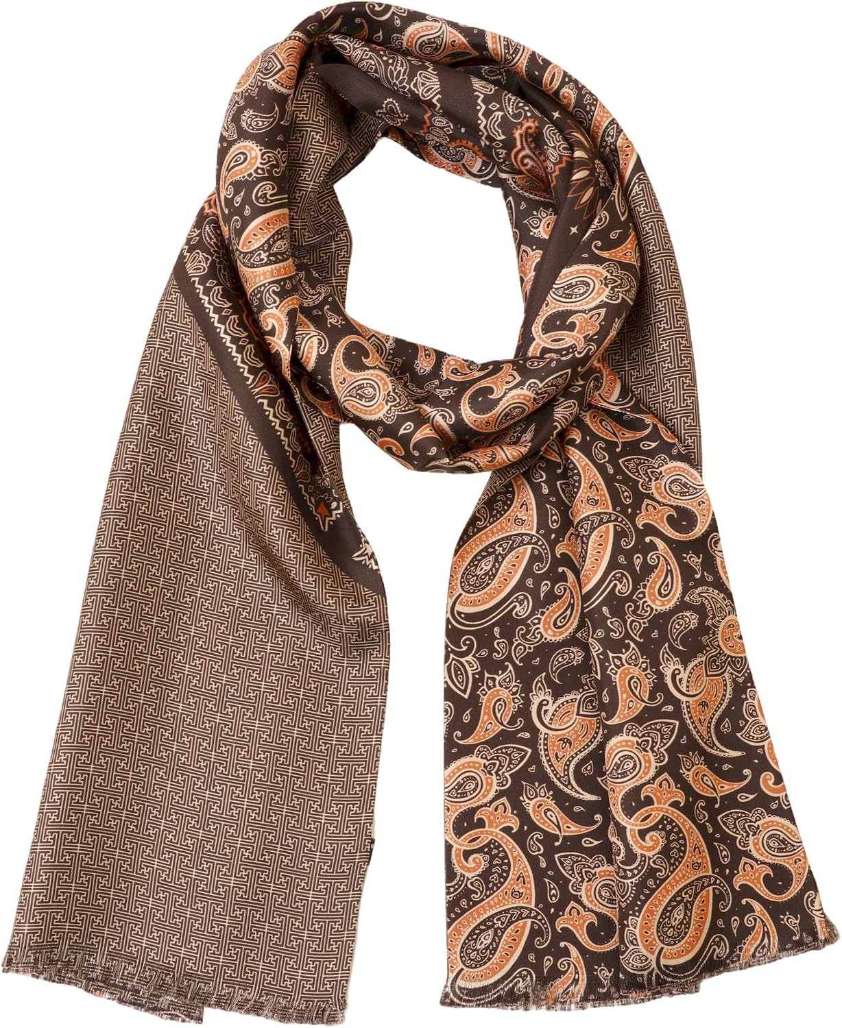 2-Layer Men's Silk Scarf - Classic & Elegant - Men's 100% Silk Scarf for Business Evening Wear 2-lagig, 165 cm X 25 cm AB25