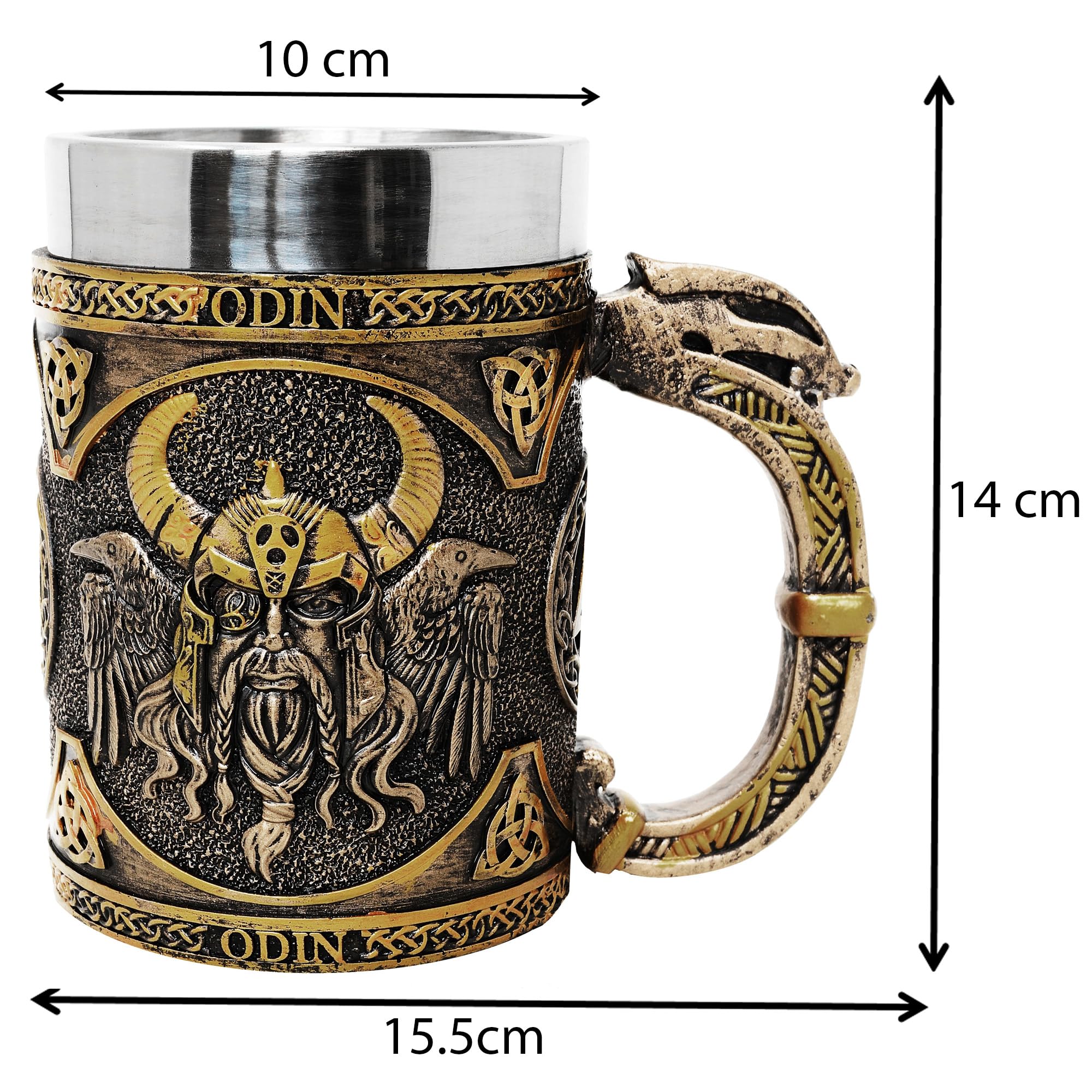 MystiCalls Chope viking XL Odin - Chope viking - 500 ml - Chope à bière
