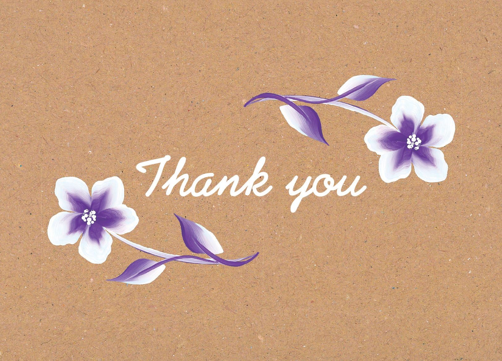 Thank You Cards – Floral Flower Greeting Cards for Baby Showers, Weddings, Bridals & Birthdays. Set of 36 Beautiful & Elegant Thank You Notes on Recycled Brown Kraft Paper with Self Seal Envelopes