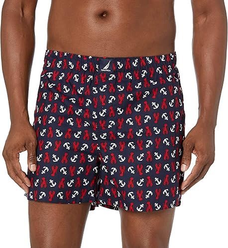 Nautica Bóxer clásico tejido de algodón para hombre, Rojo náutico
