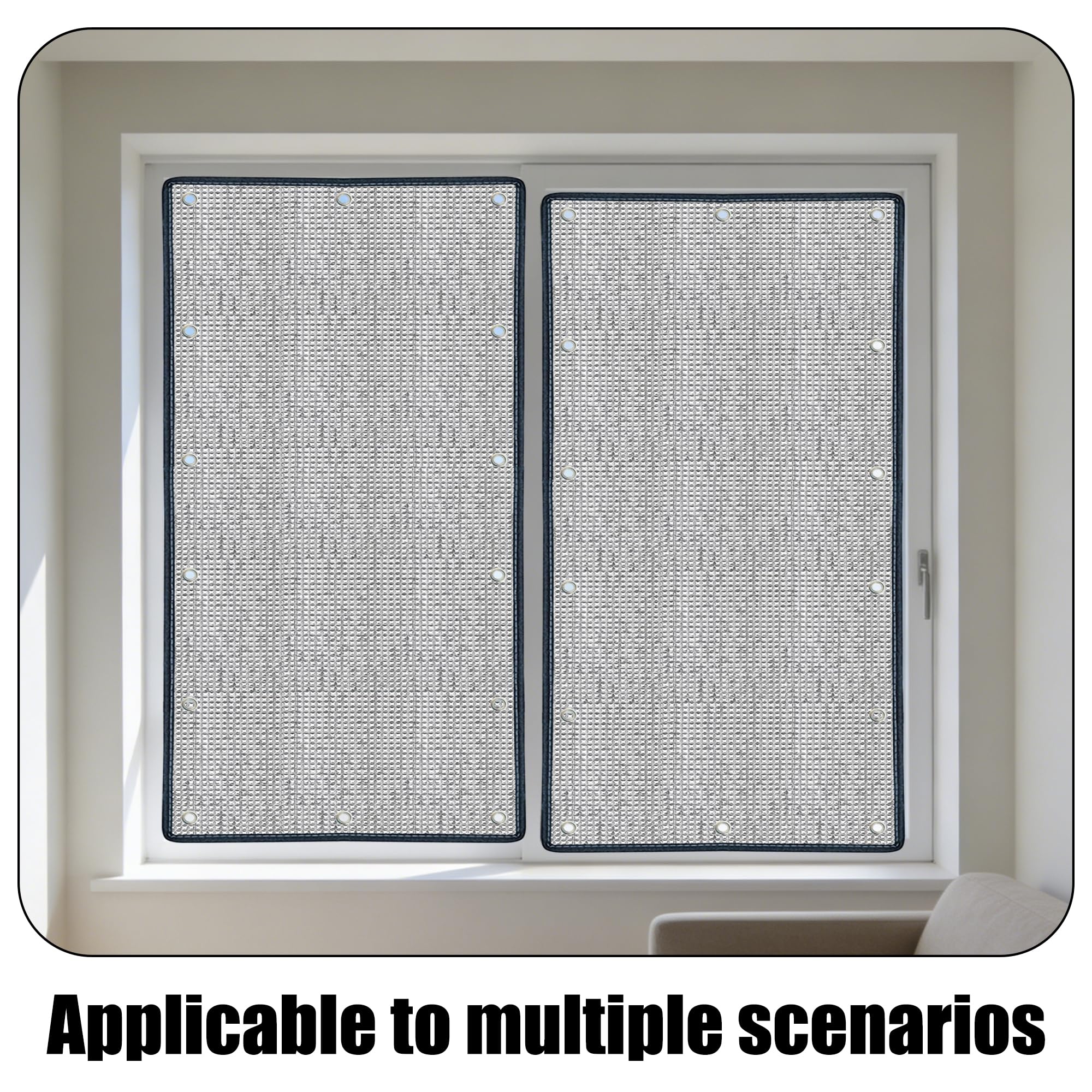 Sonnenschutzfolie Dachfenster 80 x 108 cm Blickdicht Sichtschutz Wärmeisolierung Ohne Bohren für Dachfenster Heimbüro Wohnmobil, Silber
