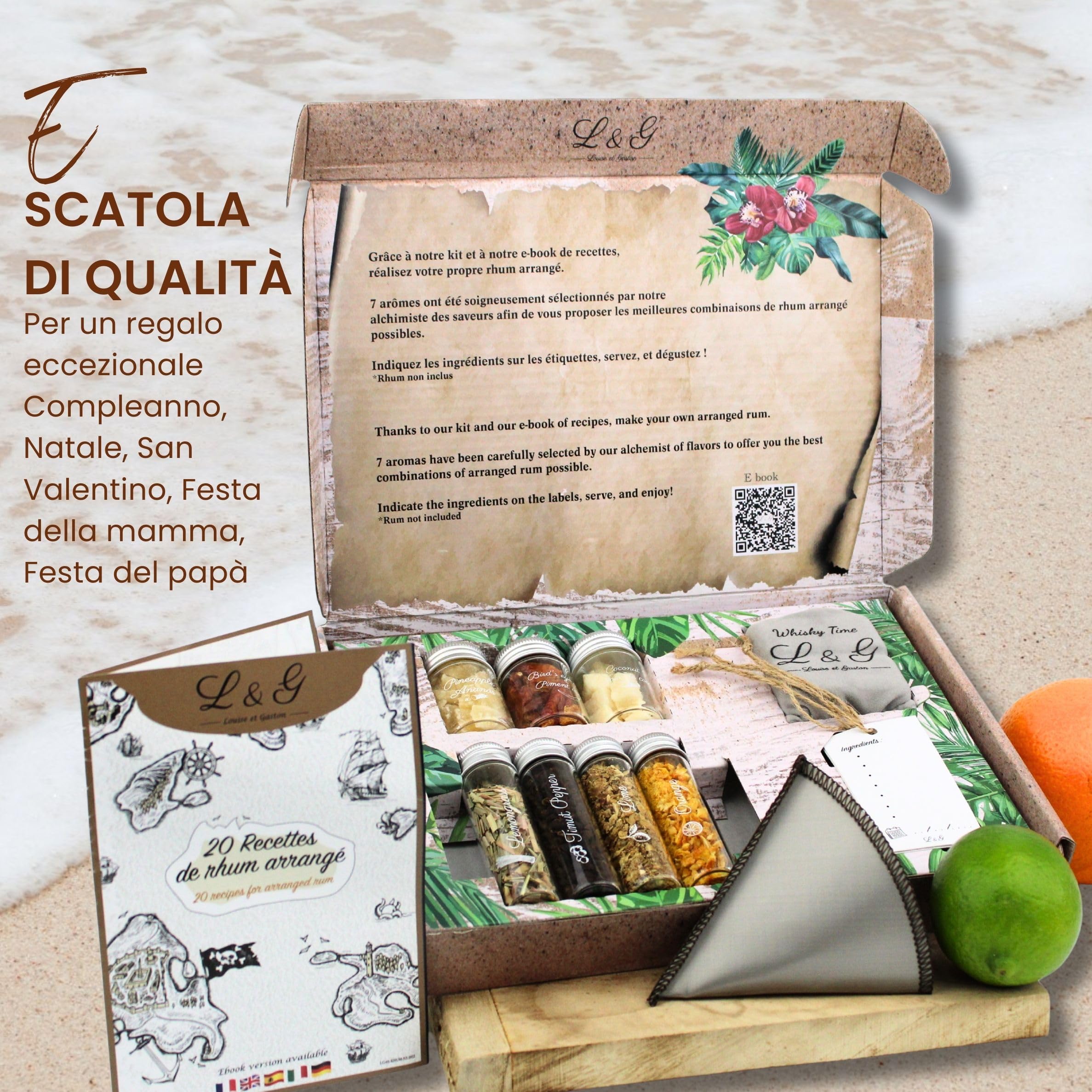 Kit personalizzato L&G® per la scoperta delle spezie al rum - Esclusiva scatola fai da te per uomo/donna, Natale originale, compleanno, idea regalo originale per San Valentino, esperienza domestica in