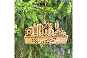 Seattle Skyline Ferris Wheel Christmas Tree Ornament or Magnet