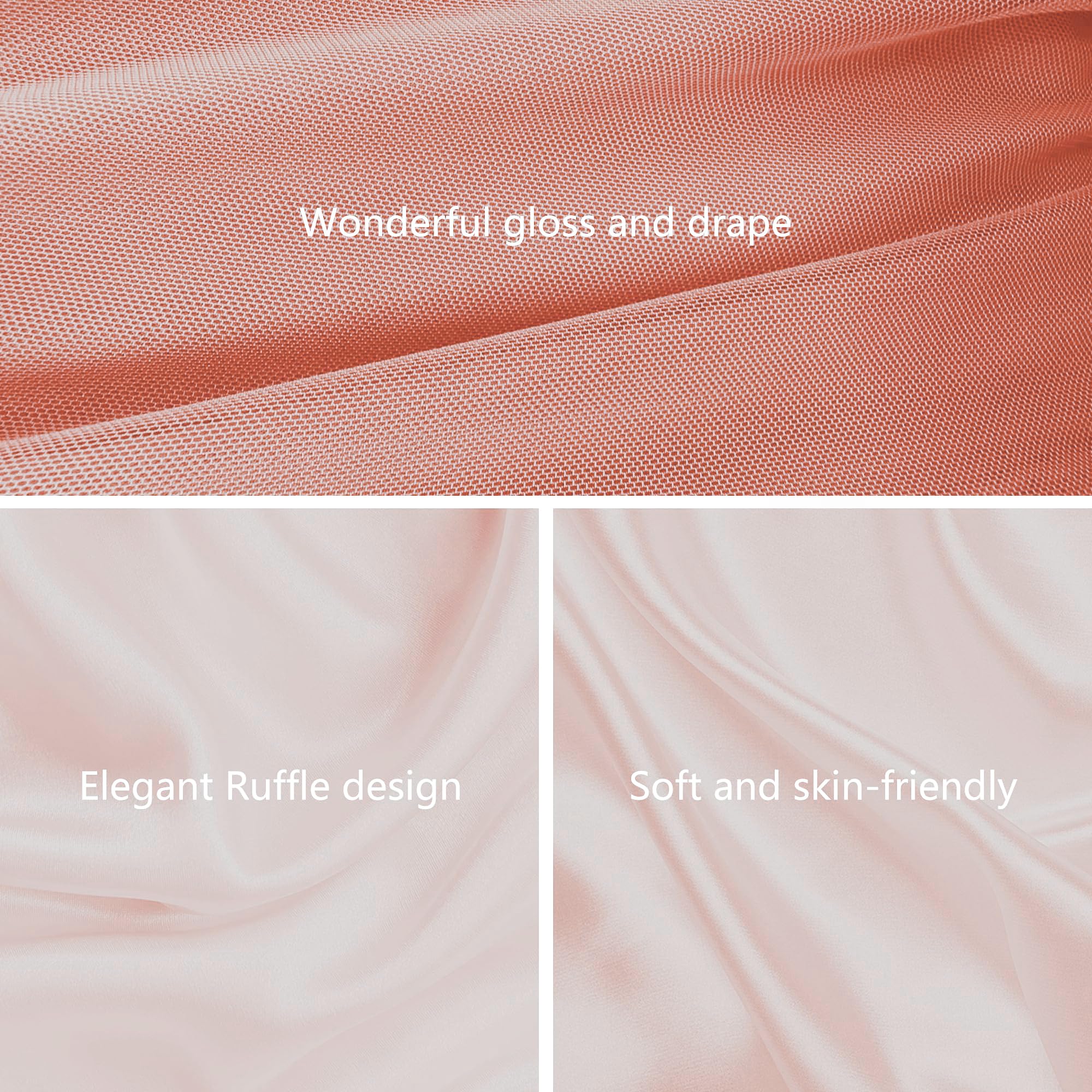 Langes Festkleid für Damen, aus elastischem Tüll mit V-Ausschnitt, hergestellt in Italien