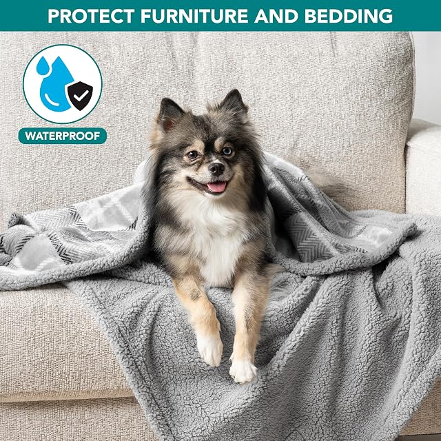 Foto 7 de 8 de PetAmi - Manta Impermeable para Perros pequeños y medianos, Cachorros, Gatos, para sofá, protección a Prueba…