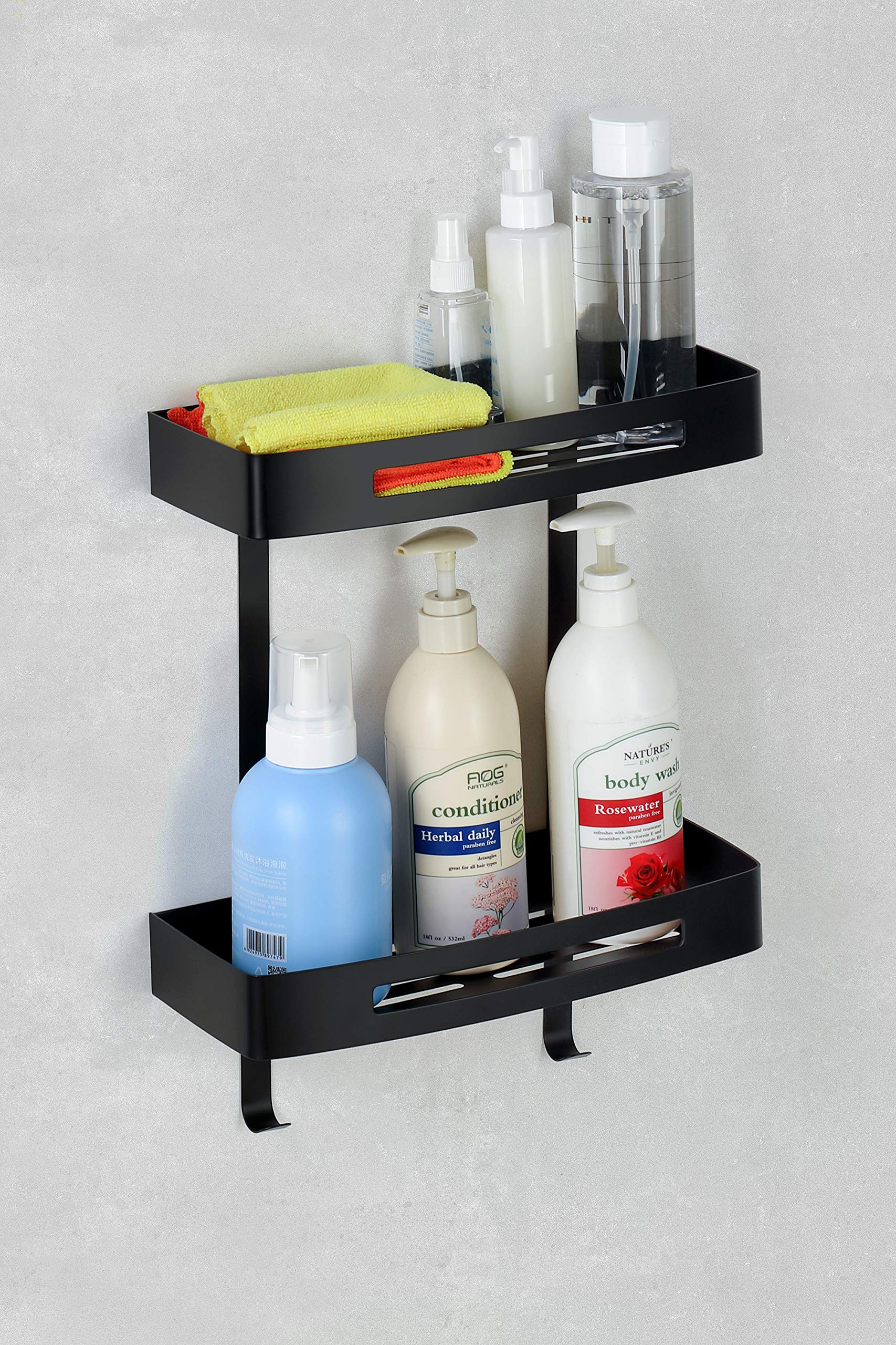 Cesta de Ducha de Acero Inoxidable - Estante Baño Ducha Bandeja Esquina Soporte Cesta Estantería de Pared Esquinero